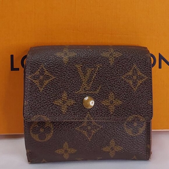 LOUIS VUITTON 'ELISE' MONOGRAM COMPACT WALLET SNAP-COIN POCKET - Picture 16 of 16